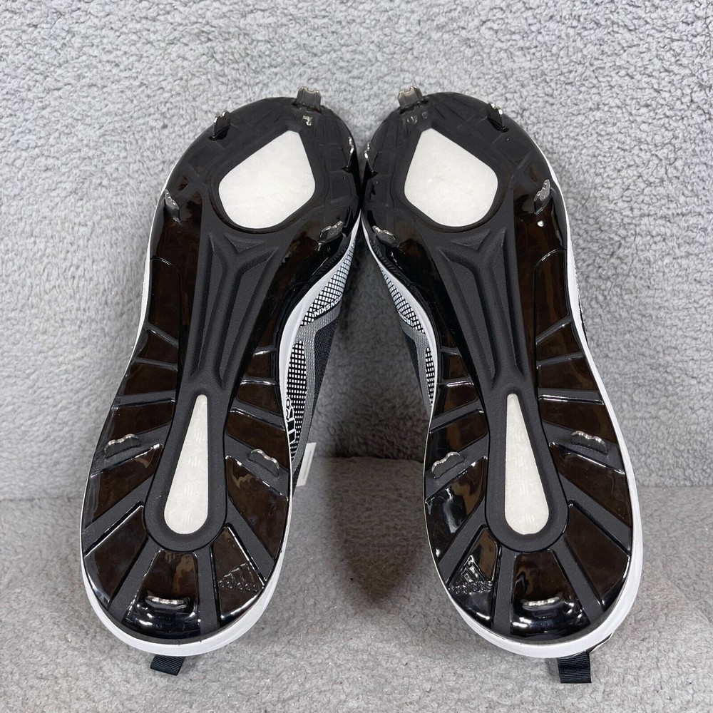 Adidas Icon 6 Mens Size 17 Metal Baseball Cleats Black White EG6488 - Picture 8 of 9